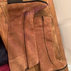 Lands' End Tan Suede Heeled Boots